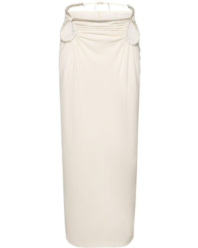 Dion Lee Embellished Sheer Jersey Midi Skirt - White