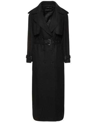 Alberta Ferretti Trench-coat long en toile - Noir