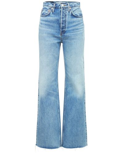 RE/DONE 70s Ultra High Rise Wide Leg Jeans - Blue