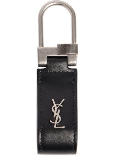 Saint Laurent Ysl Leather Key Ring - Black