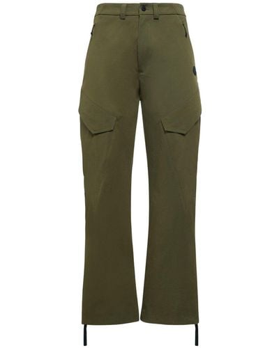 Moncler Pantaloni in gabardina di cotone stretch - Verde