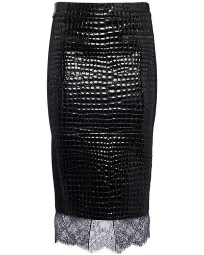 Tom Ford Lvr Exclusive エンボスレザースカート - ブラック