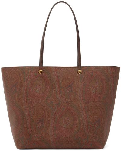 Etro Xl Essential Arnica Shopping Bag - Brown