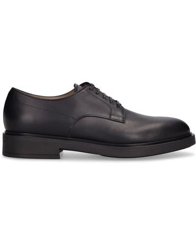 Gianvito Rossi William Leather Lace-Up Derby Shoes - Black