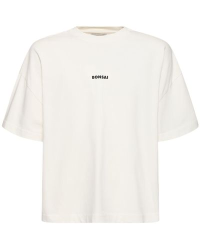Bonsai Baumwoll-t-shirt Mit Logodruck - Weiß