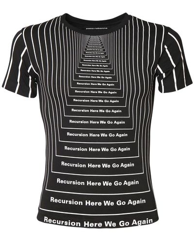 Rabanne All Over Print Cotton T-shirt - Black