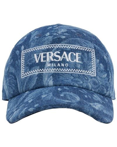 Versace Baseballkappe Aus Logojacquard - Blau
