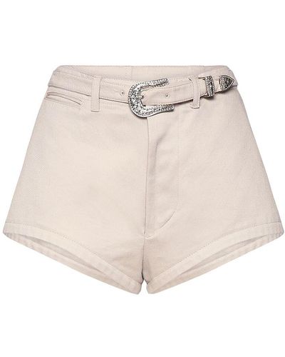 Alexandre Vauthier Short En Drill De Coton Avec Ceinture - Multicolore