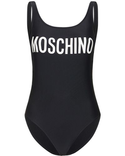 Moschino Logo Lycra One Piece Swimsuit - Black