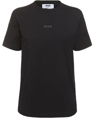 MSGM T-shirt in cotone con logo - Nero