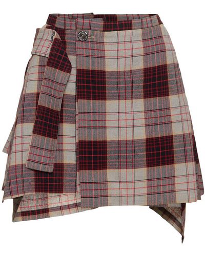 Vivienne Westwood Meghan Checked Mini Kilt Skirt - Brown