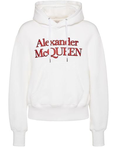 Alexander McQueen Kimono-hoodie Aus Baumwolle - Weiß