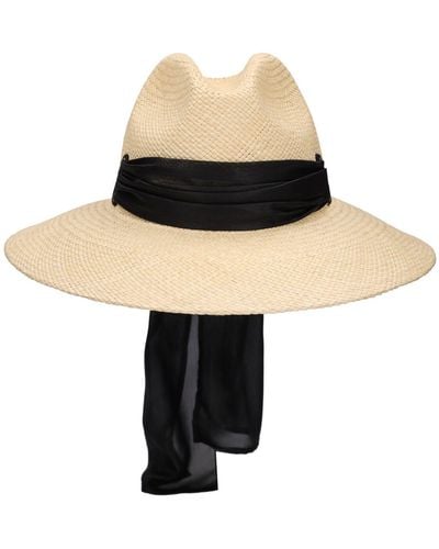 Borsalino Samantha Straw Panama Hat - Black