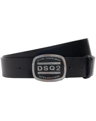 DSquared² Dsq2 Leather Buckle Belt - White