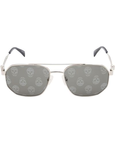 Alexander McQueen Am0458s Metal Sunglasses - Gray