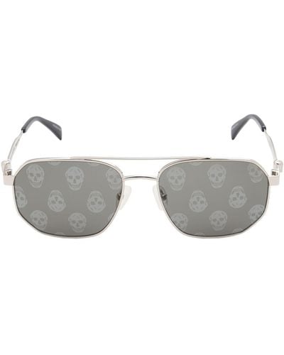 Alexander McQueen Am0458s Metal Sunglasses - Grey