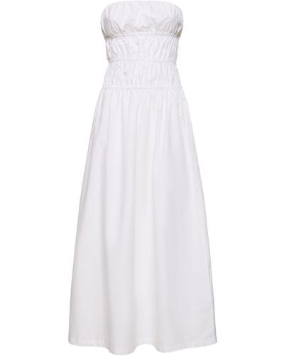 Designers Remix Connor strapless cotton midi dress - Bianco