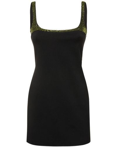 16Arlington Bria Embellished Crepe Mini Dress - Black