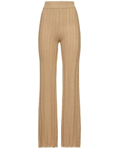 Remain Soleima Stretch Viscose Straight Trousers - Natural