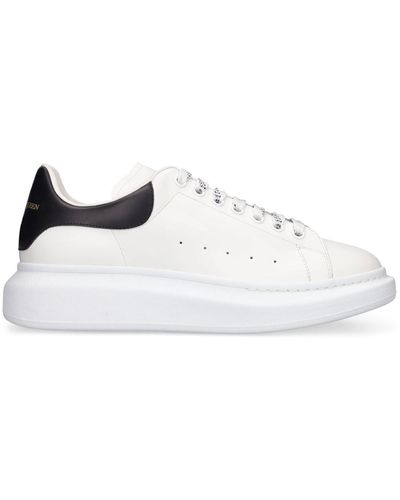 Alexander McQueen 45mm Oversized Leather Sneakers - White