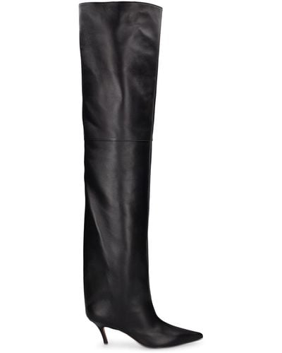 AMINA MUADDI 60Mm Fiona Nappa Thigh-High Boots - Black