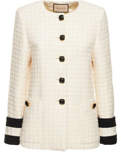 Gucci Cosmogonie Cotton Blend Jacket - Natural