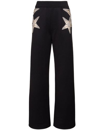 DSquared² Embroidered Stars Straight Pants - Black