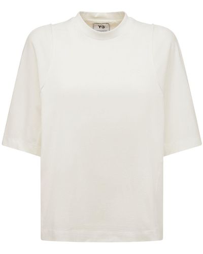 Y-3 Classic テーラードコットンクロップドtシャツ - ホワイト