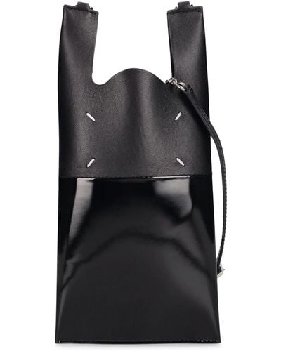 Maison Margiela Handytasche Aus Leder Mit Kette - Schwarz