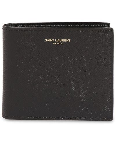 Saint Laurent East/West Leather Wallet - Black