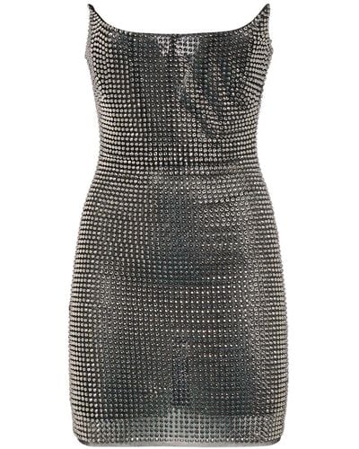 GIUSEPPE DI MORABITO Embellished Corset Bustier Mini Dress - Gray