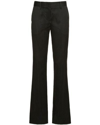 Magda Butrym Striped Twill Low Rise Pants - Black