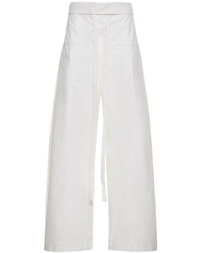 Matteau Fisherman Cotton Drawstring Trousers - White