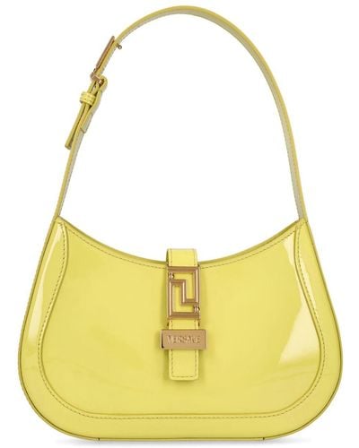 Versace Small Leather Hobo Bag - Yellow