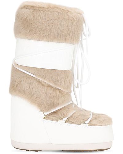 Moon Boot Classic Faux Fur Boots - White