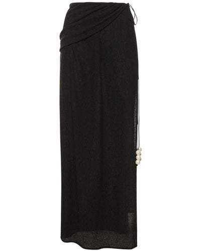 Magda Butrym Embellished Cutout Long Skirt - Black