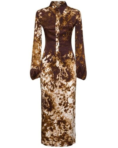 Roberto Cavalli Appaloosa Printed Viscose Twill Dress - Multicolour