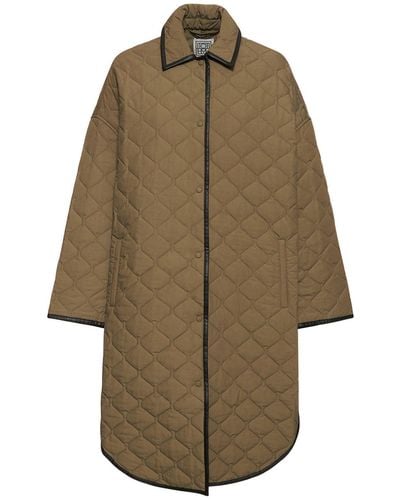 Totême Quilted Organic Cotton Cocoon Coat - Natural