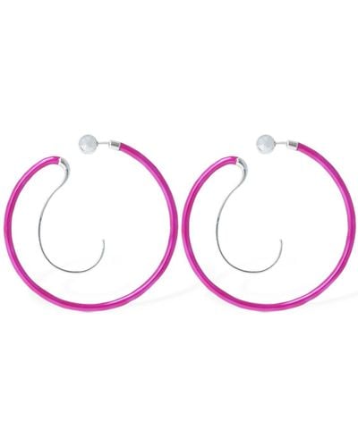 Panconesi Upside Down M Hoop Earrings - Pink
