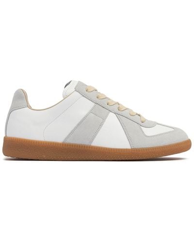 Maison Margiela 20mm Replica Leather & Suede Trainers - White