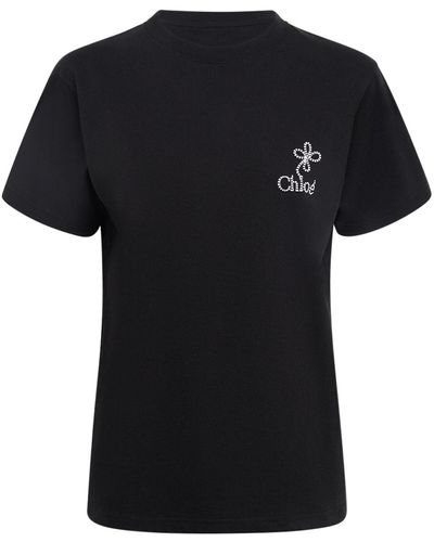Chloé Cotton Jersey Logo T-shirt - Black