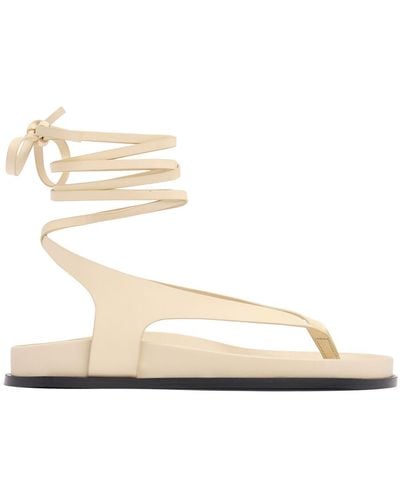 A.Emery 10mm Shel Leather Sandals - Natural