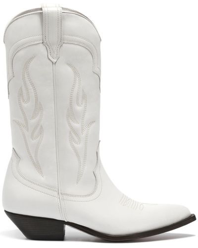 Sonora Boots 35Mm Santa Fe Leather Tall Boots - White