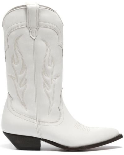 Sonora Boots 35mm Hohe Stiefel Aus Leder "santa Fe" - Weiß