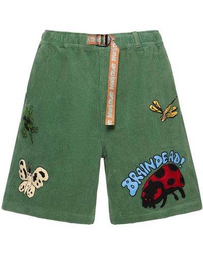 Brain Dead buggin Out baggy Cotton Climber Shorts - Green