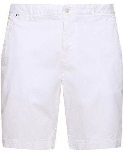 BOSS Shorts Aus Stretch-baumwolle - Weiß