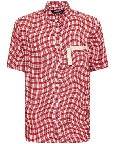 Jacquemus Chemise 'la chemise melo' rouge et blanc - le chouchou