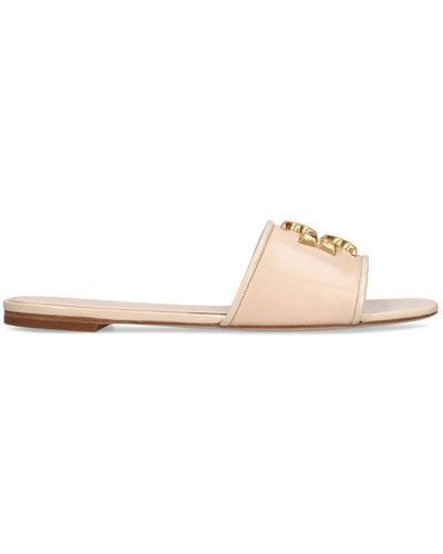 Tory Burch 10Mm Eleanor Leather Slide Sandals - Natural