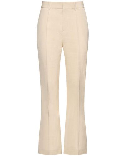 Petar Petrov Twill Midrise Straight Trousers - Natural