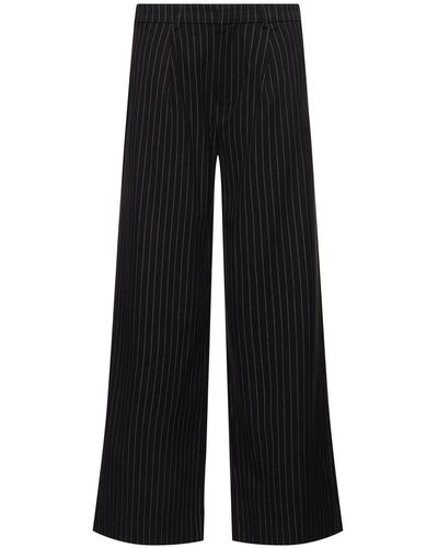 WeWoreWhat Low Rise Pinstriped Tech Pants - Black